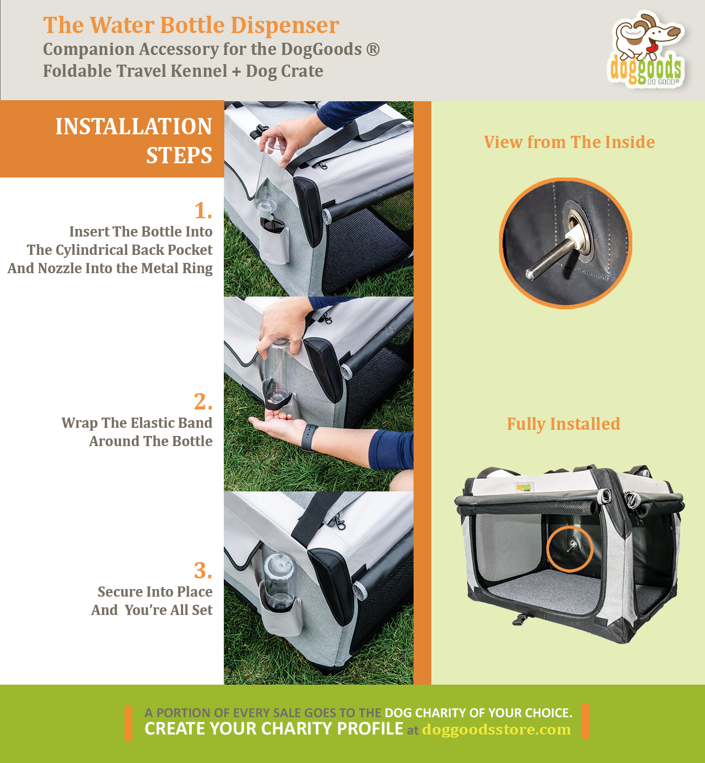 Dog travel top crate water bottle