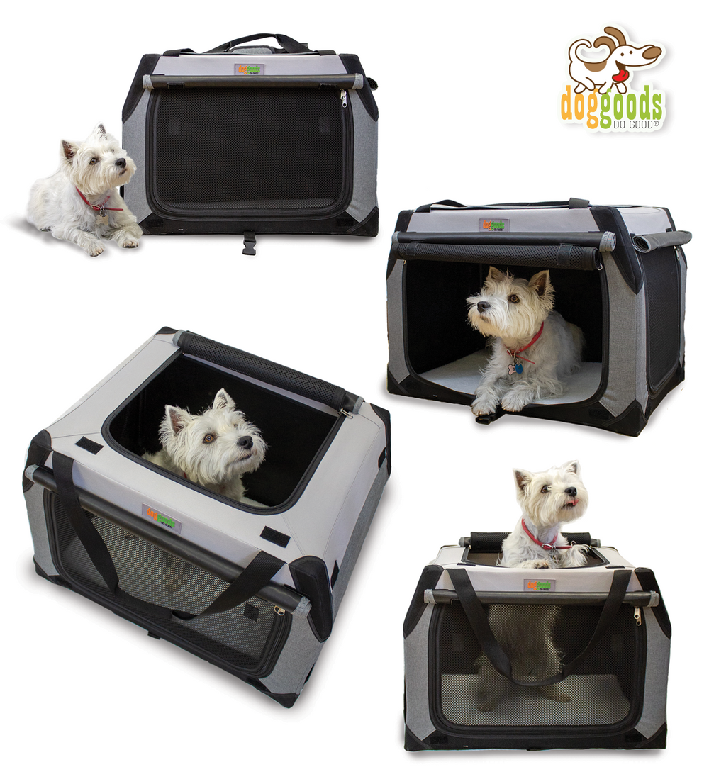 Giantex Folding Dog Soft Crate - Collapsible Pet Carry Case with 3 Mesh Doors, Extra Large: 37L x 26W x 26H