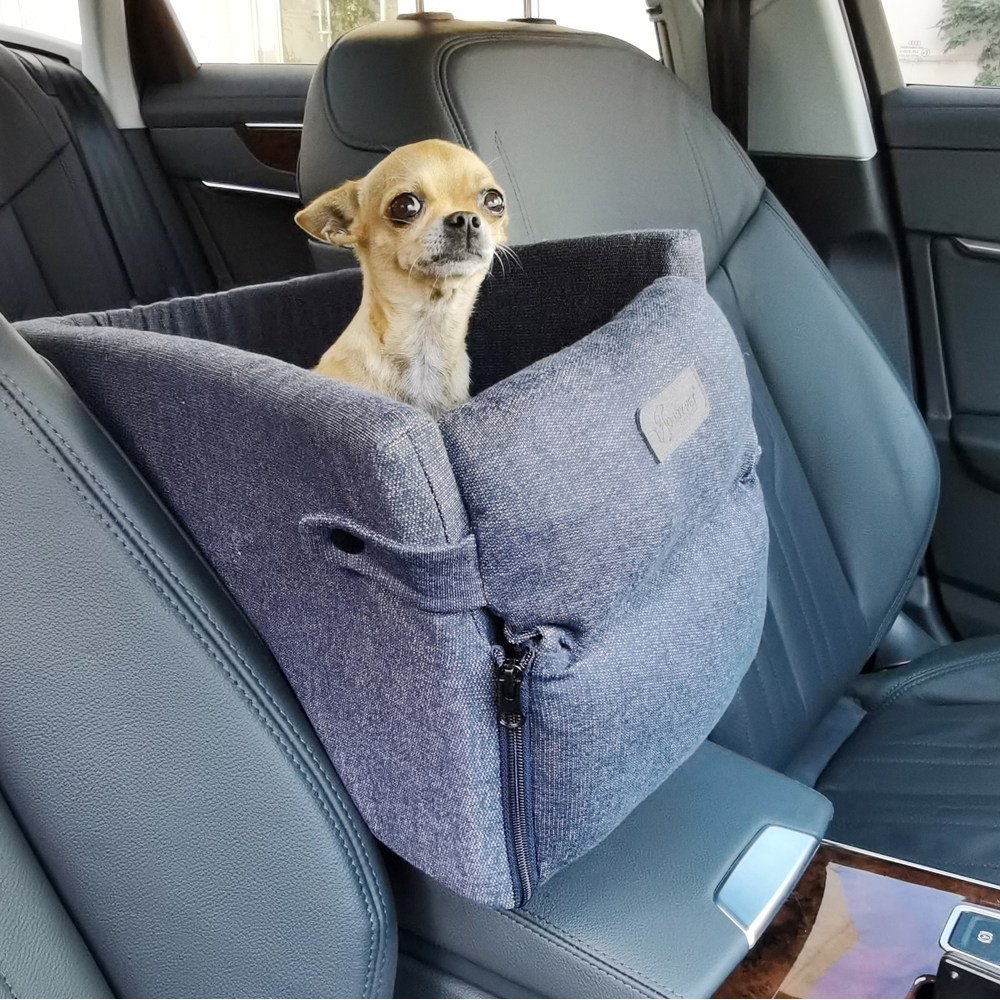 Small Dog Carrier Tote Bag & Dog Car Bed for Car Center Console by DogGoods ™